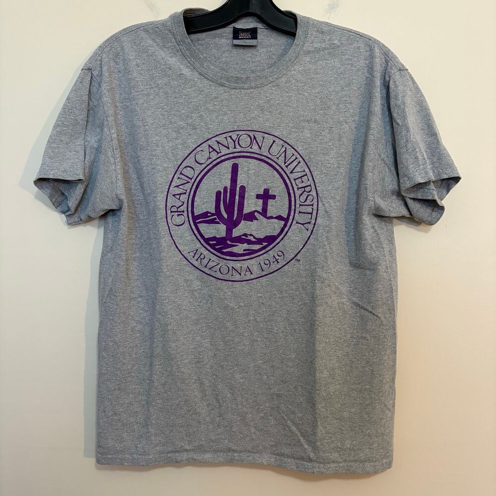 Grand Canyon University T Shirt Mens L Gray GCU Arizona Seal Lopes College Tee
